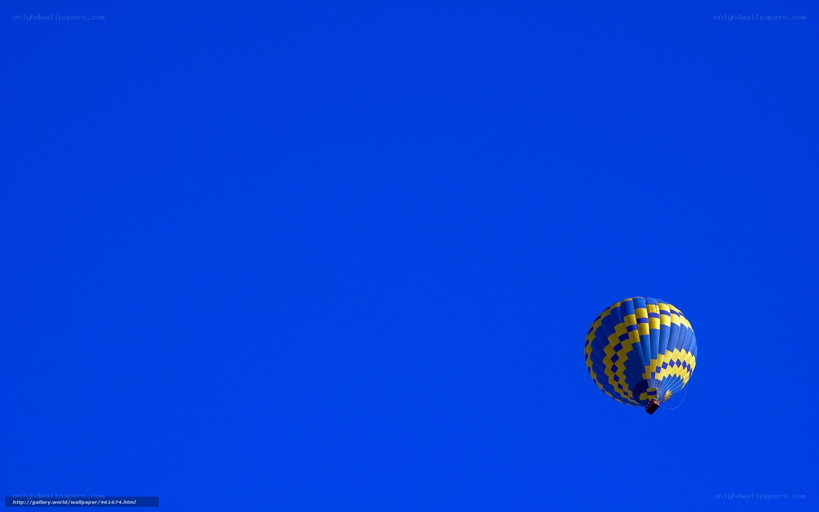 Hot air balloon in blue sky