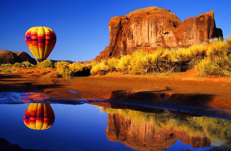 Hot Air Balloon in Desert