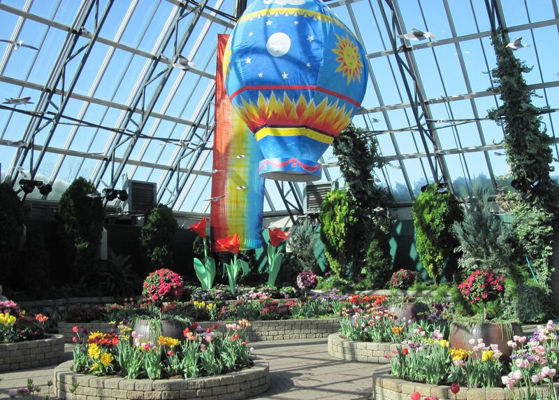 Hot Air Balloon in Greenhouse — Blue