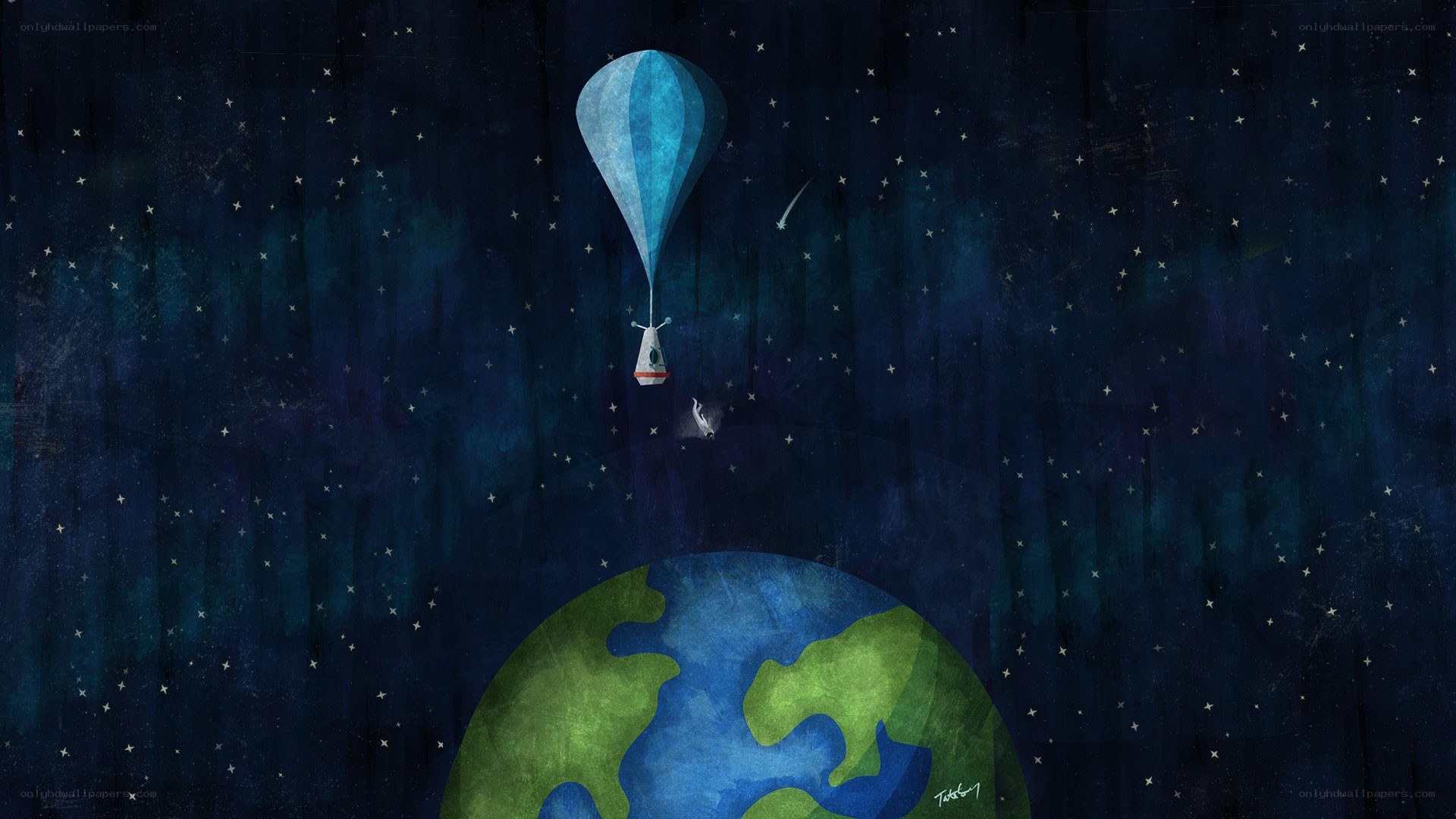 Hot air balloon in space
