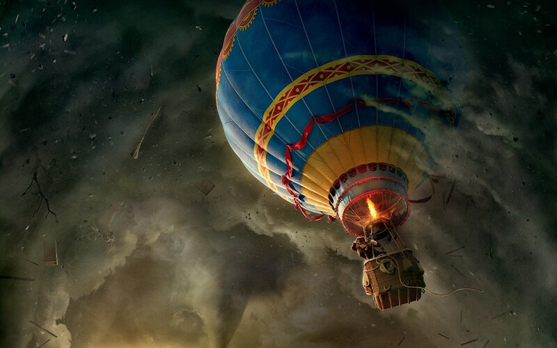 Hot air balloon in storm