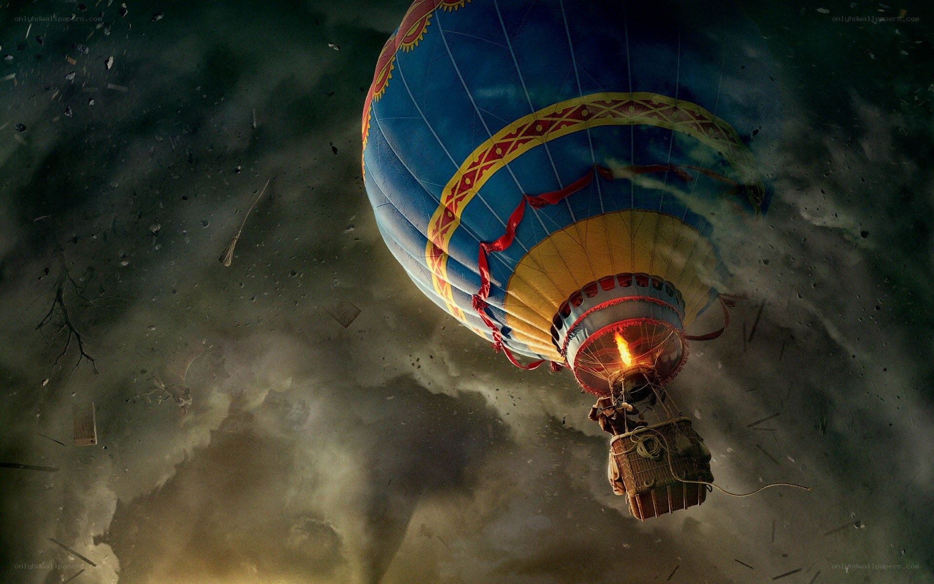 Hot air balloon in storm