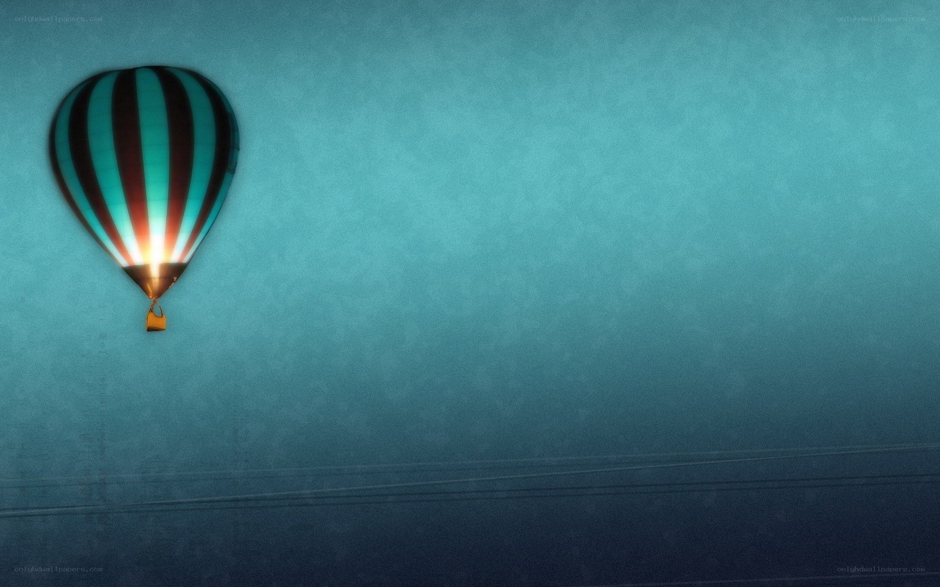 Hot air balloon in twilight