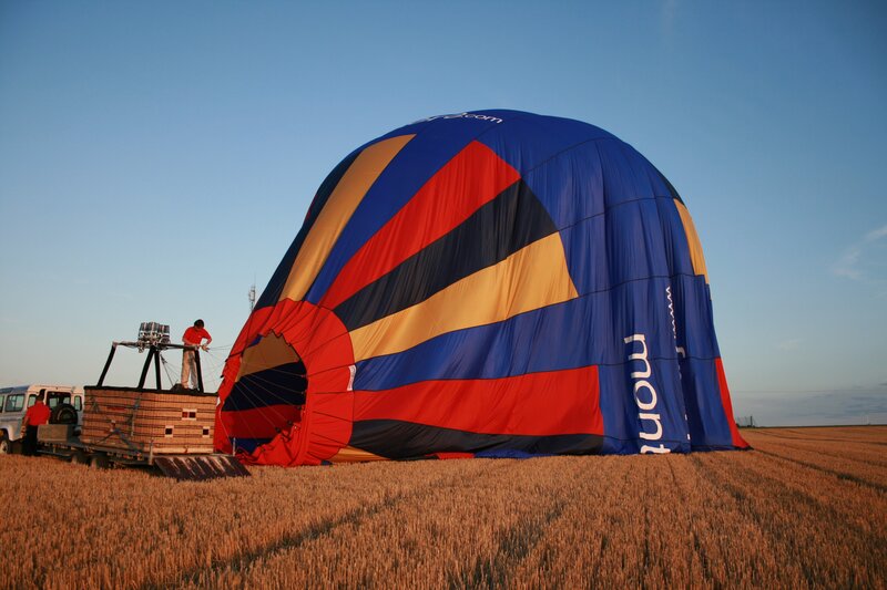 Hot air balloon inflation