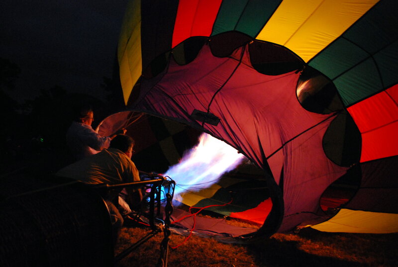 Hot Air Balloon Inflation — Red