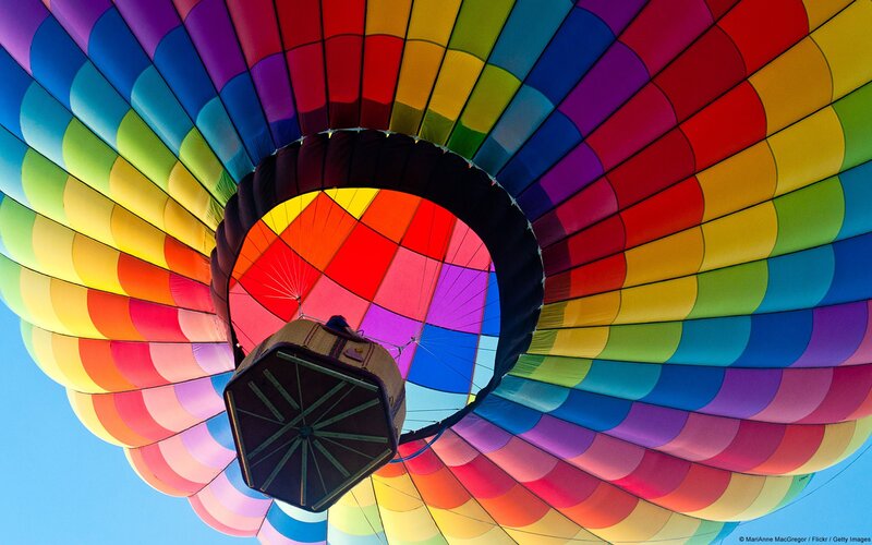 Hot Air Balloon Interior — Blue, Colorful
