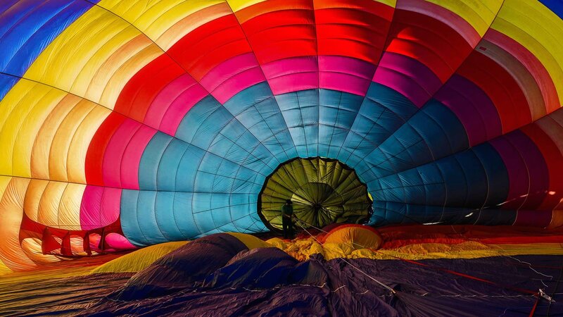 Hot Air Balloon Interior — Blue, Dramatic