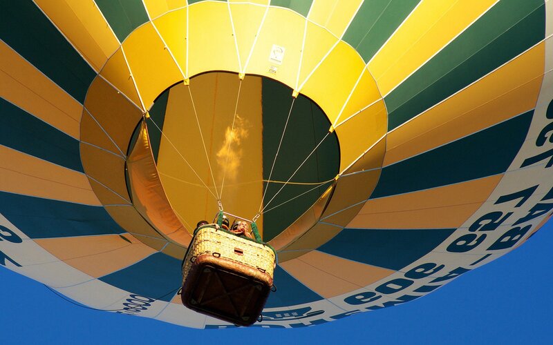 Hot air balloon interior view