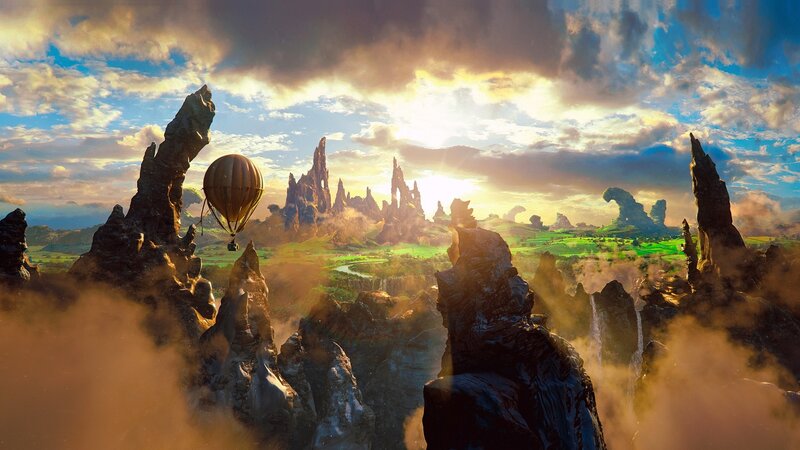 Hot Air Balloon over Canyon — Blue, Dramatic, Sunset