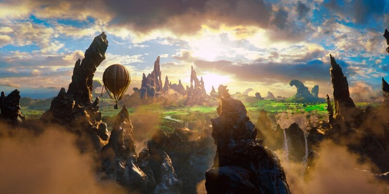 Hot Air Balloon over Canyon — Green, Dramatic, Sunrise