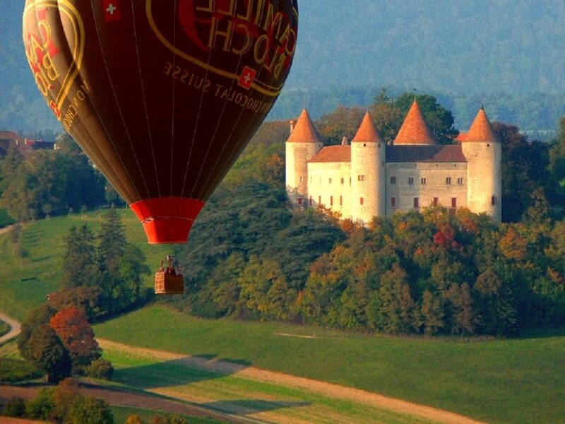 Hot Air Balloon over Castle