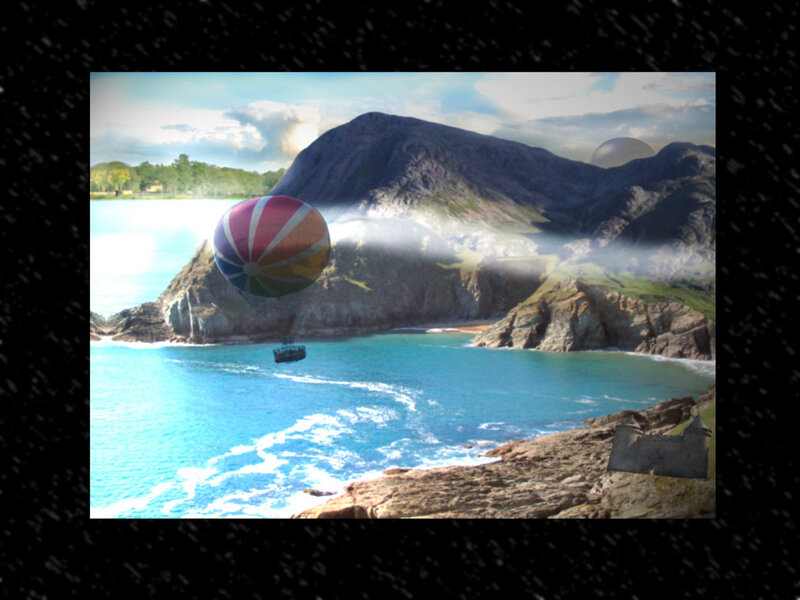 Hot Air Balloon over Coast