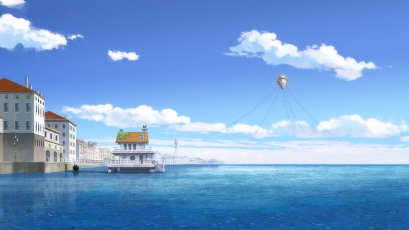 Hot Air Balloon over Harbor