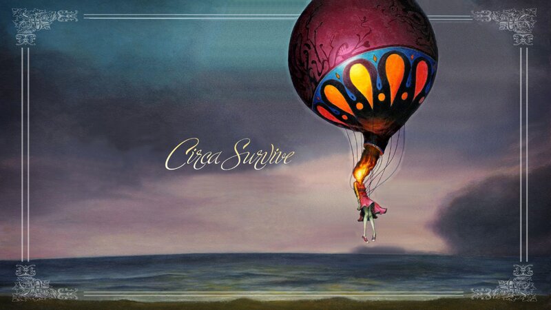 Hot Air Balloon over Ocean — Purple
