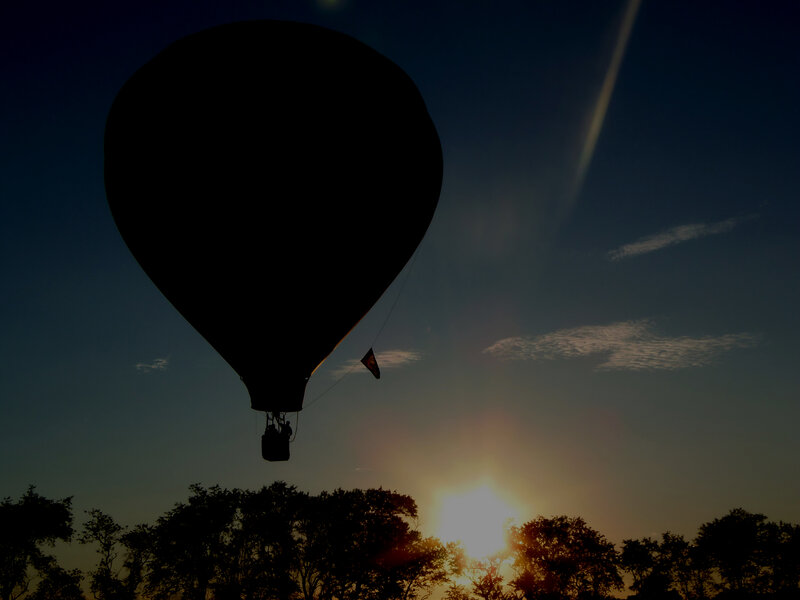 Hot Air Balloon Silhouette — Black, Serene