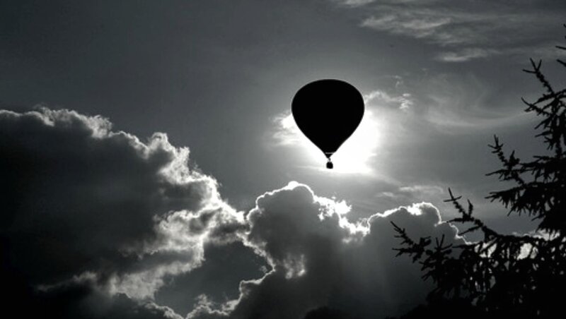 Hot Air Balloon Silhouette — Black