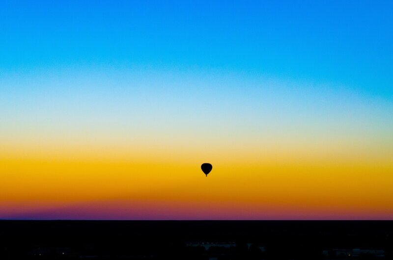 Hot Air Balloon Silhouette — Blue