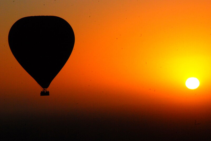 Hot Air Balloon Silhouette — Orange, Serene