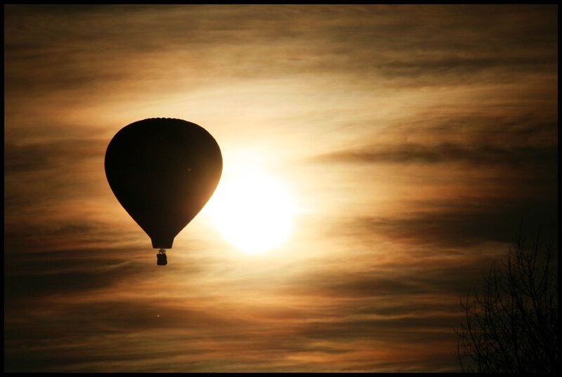 Hot Air Balloon Silhouette — Orange