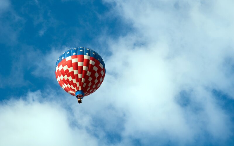 Hot air balloon with American flag design