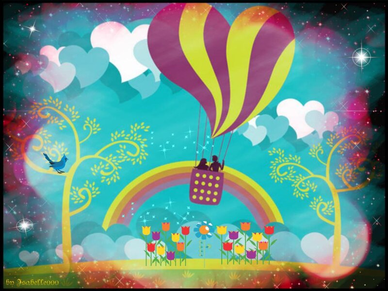 Hot Air Balloon with Couple