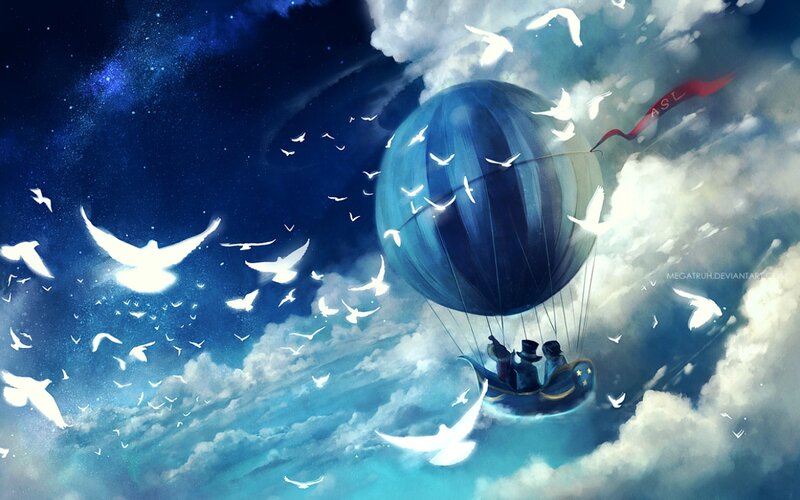 Hot Air Balloon with Passengers
