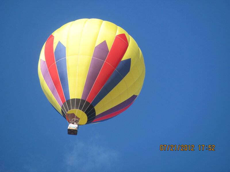 Hot Air Balloon — Yellow, Serene, Afternoon