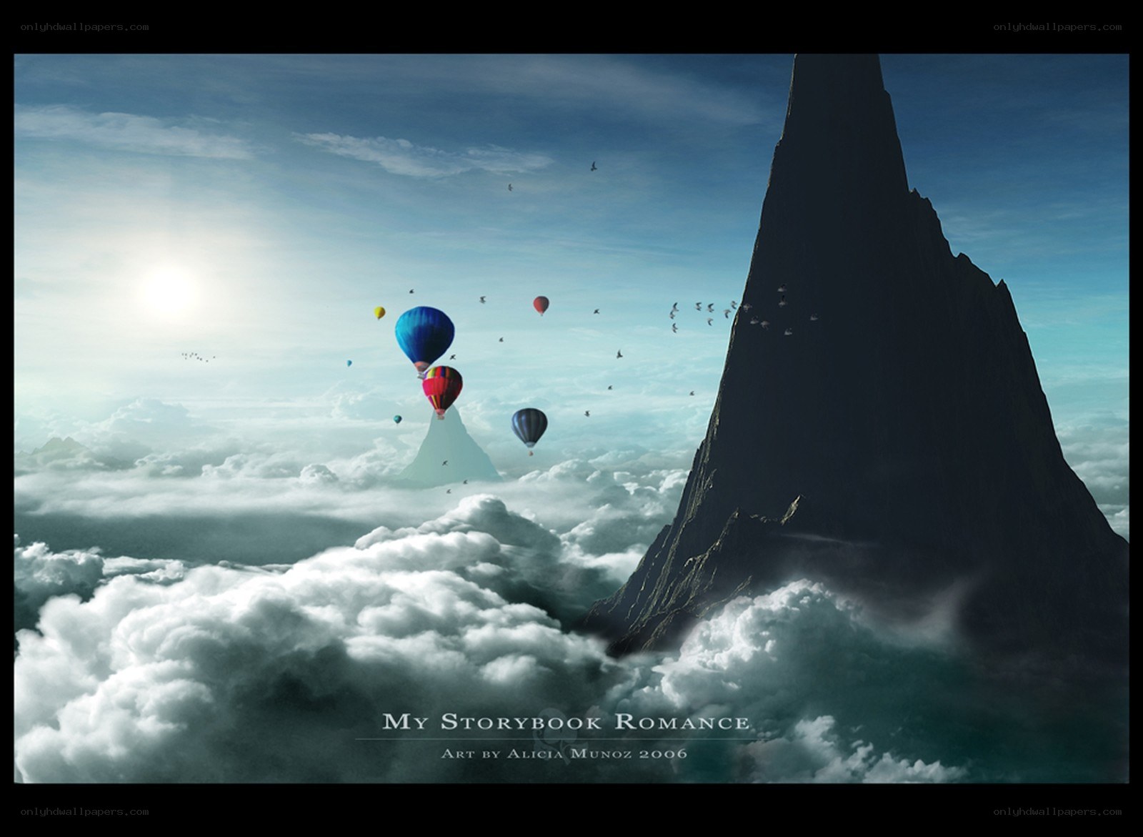 Hot Air Balloons Above Clouds