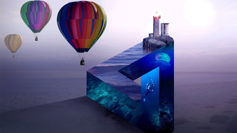 Hot Air Balloons and Lighthouse