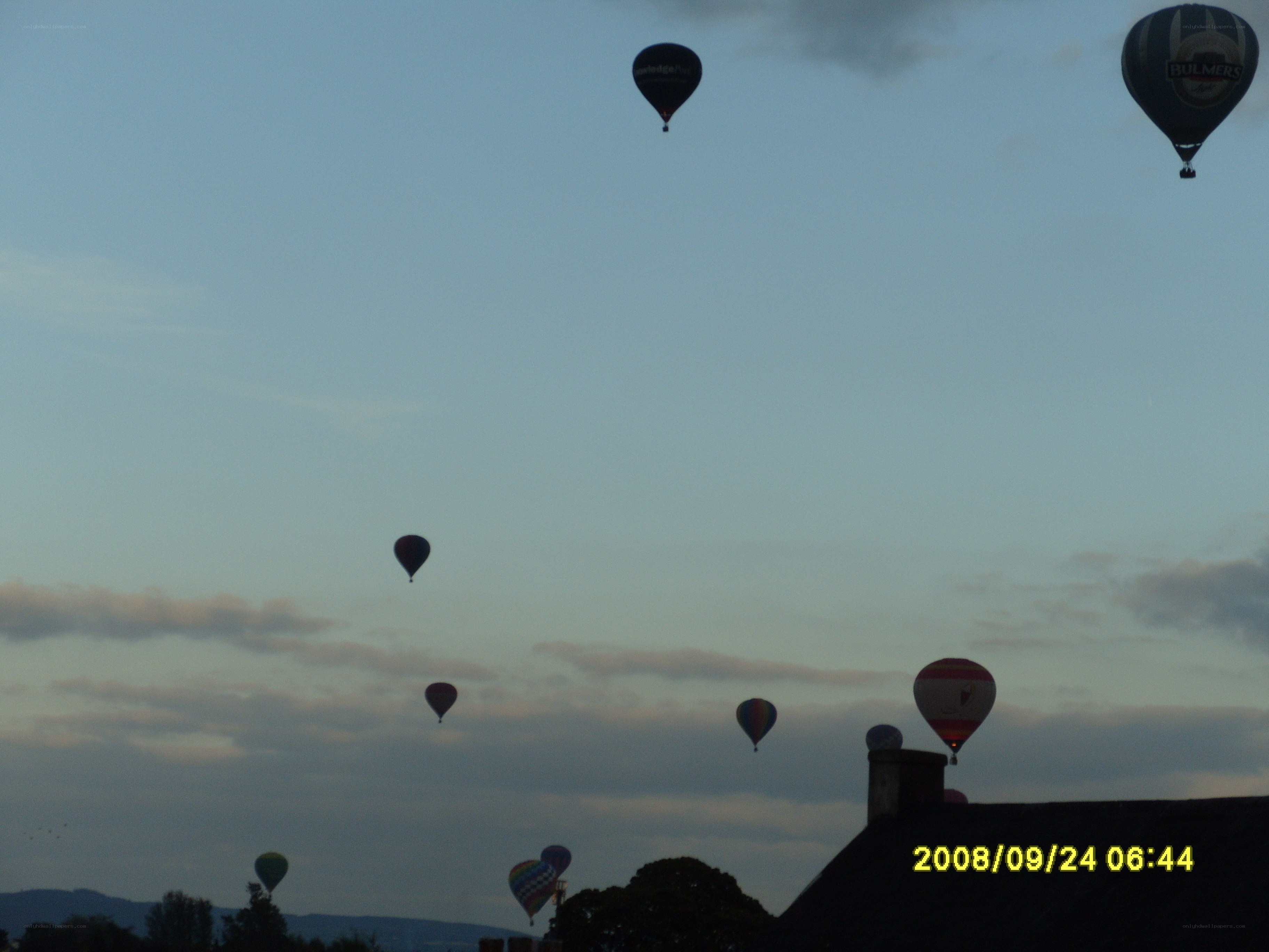 Hot air balloons at dawn