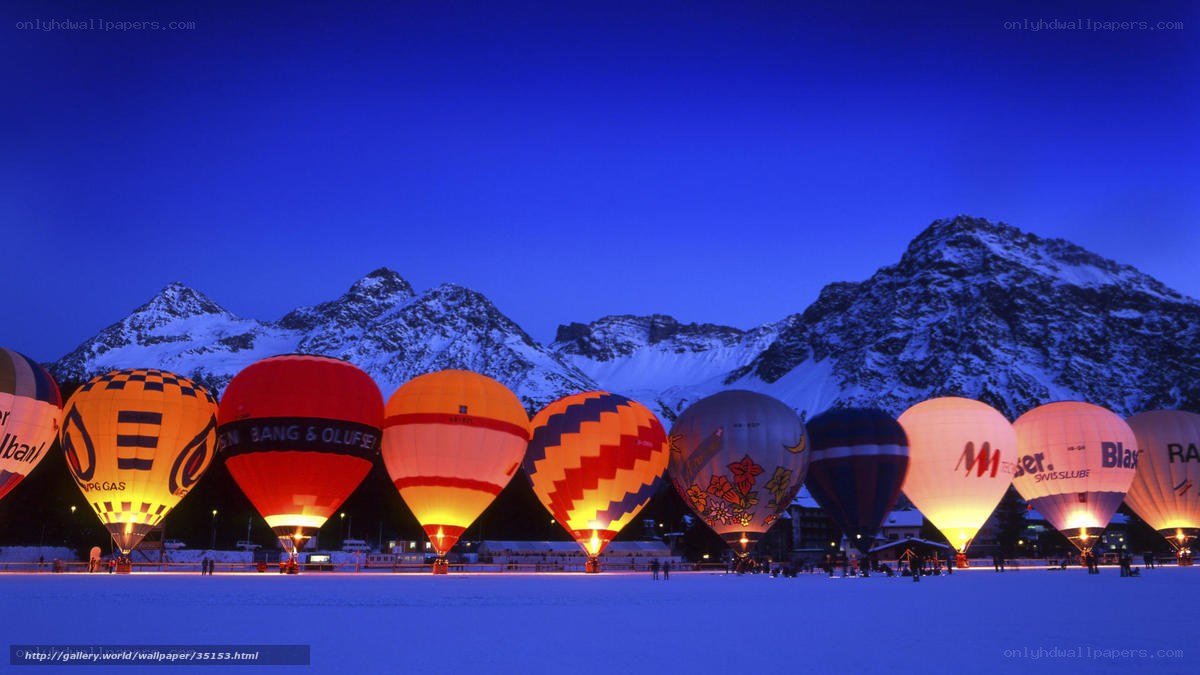 Hot air balloons at dusk