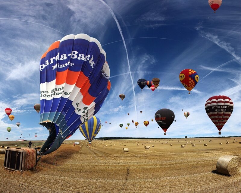 Hot air balloons at festival