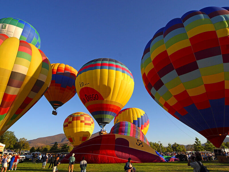 Hot air balloons at festival