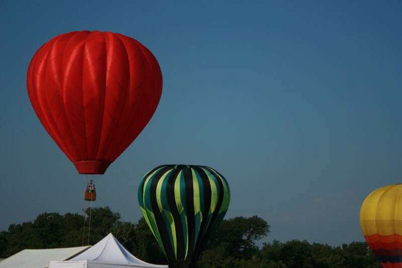 Hot air balloons at festival