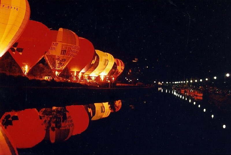 Hot Air Balloons at Night — Black, Dramatic