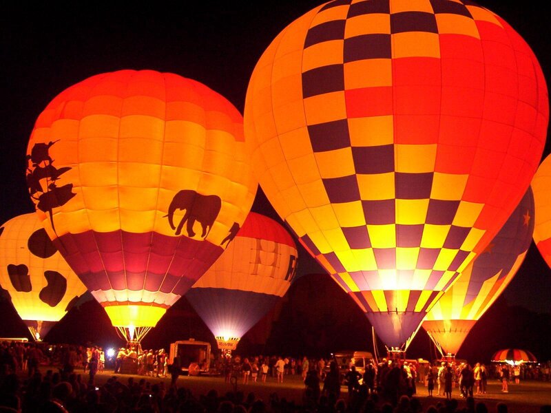 Hot Air Balloons at Night — Orange