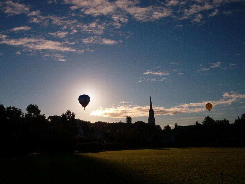 Hot air balloons at sunrise