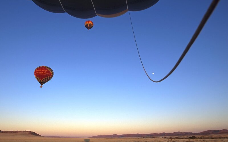 Hot air balloons at sunrise