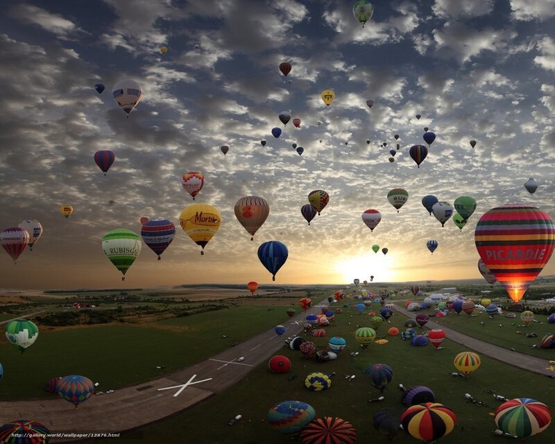 Hot air balloons at sunrise