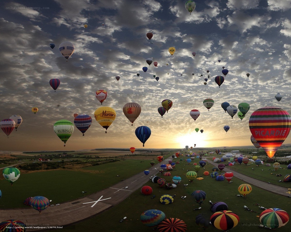 Hot air balloons at sunrise