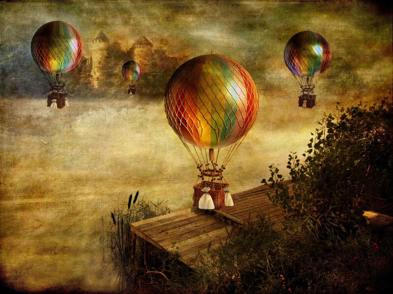 Hot Air Balloons — Brown