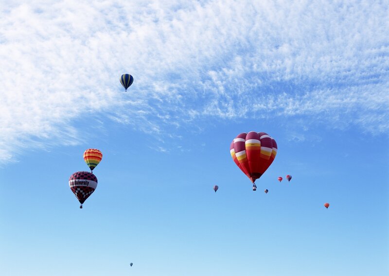 Hot air balloons in the sky