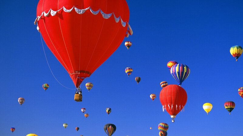 Hot air balloons in the sky
