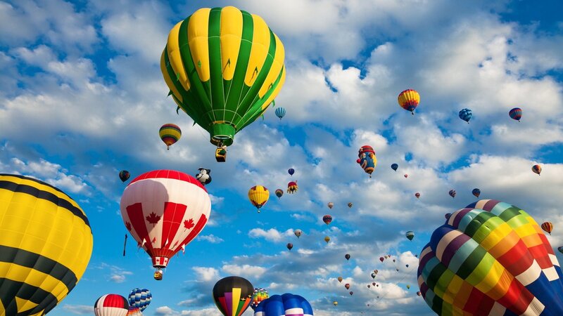 Hot air balloons in the sky