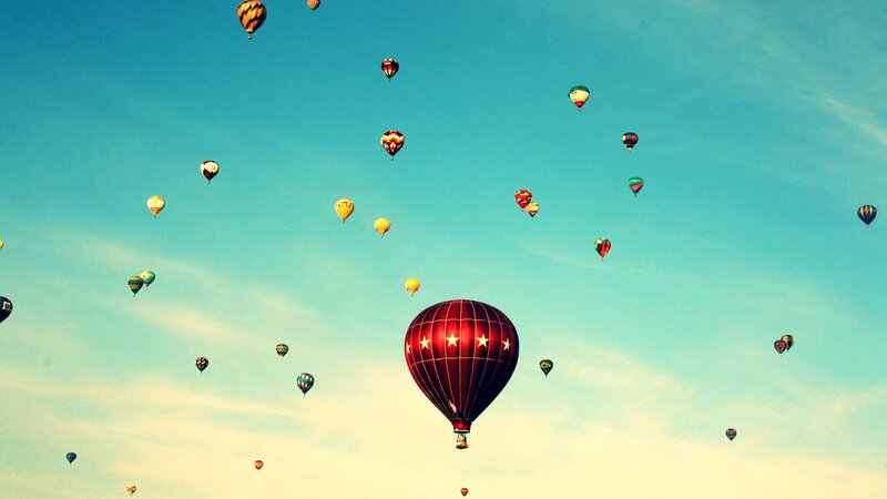 Hot air balloons in the sky