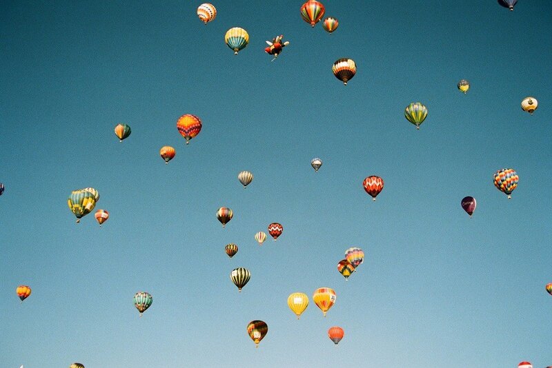 Hot air balloons in the sky