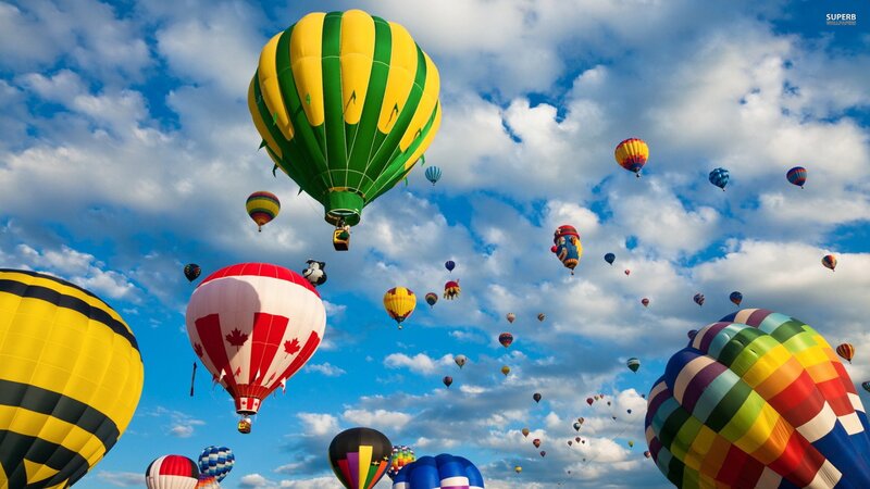 Hot air balloons in the sky