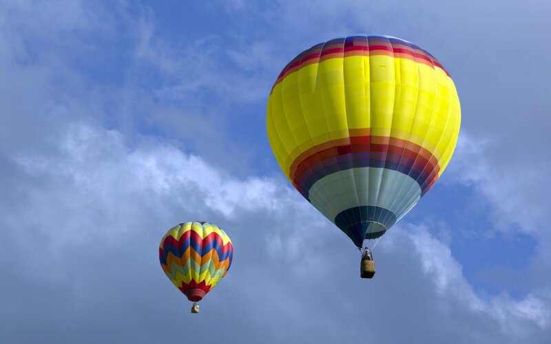 Hot air balloons in the sky