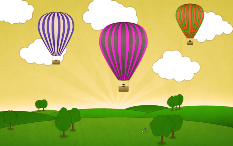 Hot air balloons in the sky
