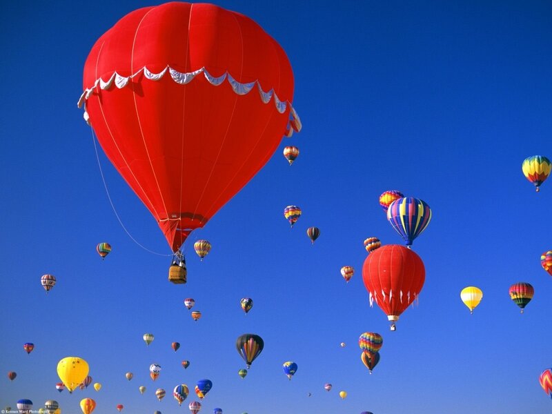 Hot air balloons in the sky